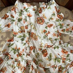 Janie and Jack Floral Kids Dress - Orange and Green